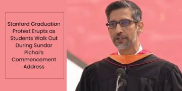 Stanford Graduation Protest Erupts as Students Walk Out During Sundar Pichai’s Commencement Address